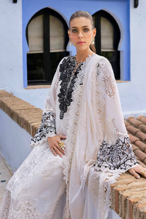 3 Piece Unstitched Embroidered Paper Cotton Suit | D-2505-A