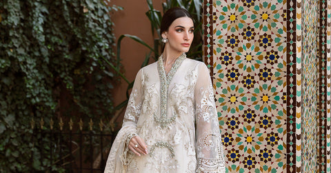 3 Piece Unstitched Embroidered Organza Suit | D-2506-A