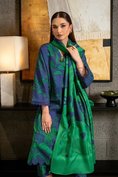 3 Pc Unstitched Printed Khaddar Suit | 501-B