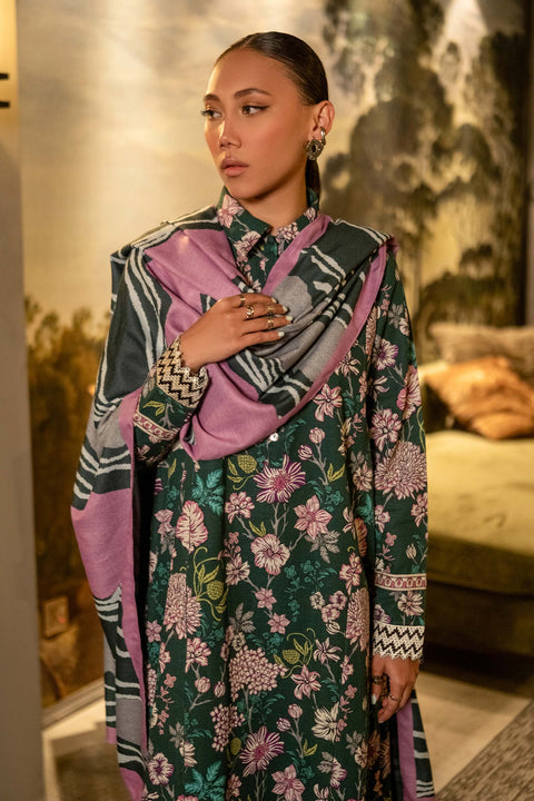 3 Pc Unstitched Printed Khaddar Suit | 504-B